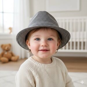 The Blueberry Hill Brown Unisex Toddler Hat, Side Button, OS